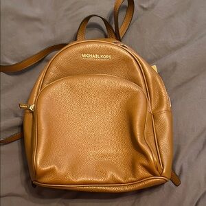 Michael Kors Caramel Leather Backpack with Gold Details